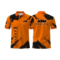 New Style Fashion Comfortable Breathable Buttons Polo Shirt KTM Logo 3D Printed Motorcycle Riding Short Sleeved Sport Shirt 1