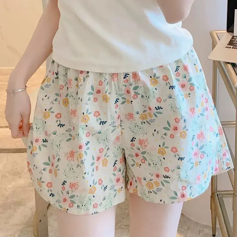 Schlafhose für Damen, Cartoon-Motiv, niedlicher Hai, Tiermuster, locker, leicht, atmungsaktiv, elastischer Bund, Shorts, Pyjamahose – Detail 7