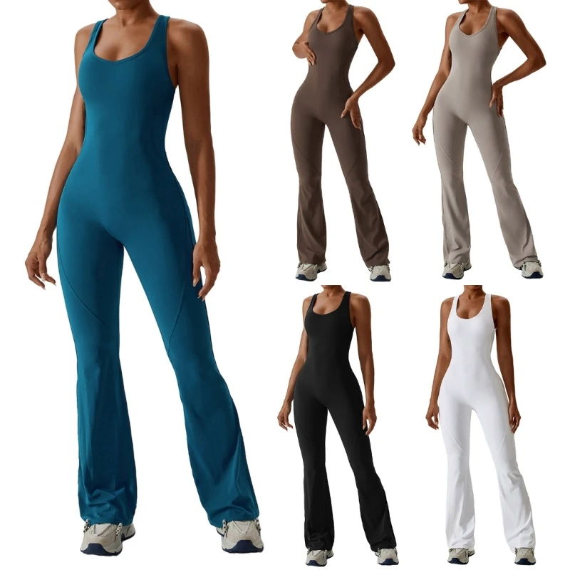 

Women Trousers Pull On Wide Leg Jumpsuit Elasticated Smocked Waist Lounges Pants