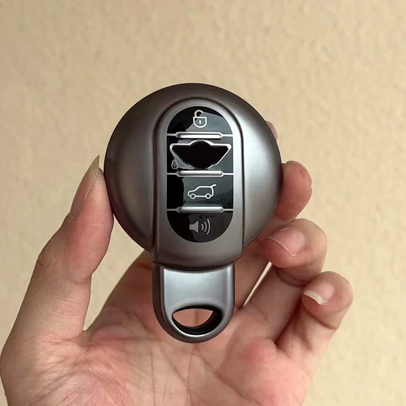 Metallic Gray TPU 4-Button Remote Car Key Case Cover