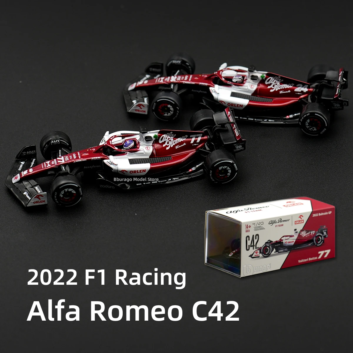 Bburago 1:43 2022 Alfa Romeo C42 McLaren MCL36 F1-75 RB18 W13 F1 Formula Racing Car Static Diecast Alloy Model Car Acrylic Box bburago 1 43 2022 mclaren mcl36 c42 f1 75 rb18 w13 f1 formula racing car static simulation diecast alloy model car acrylic box