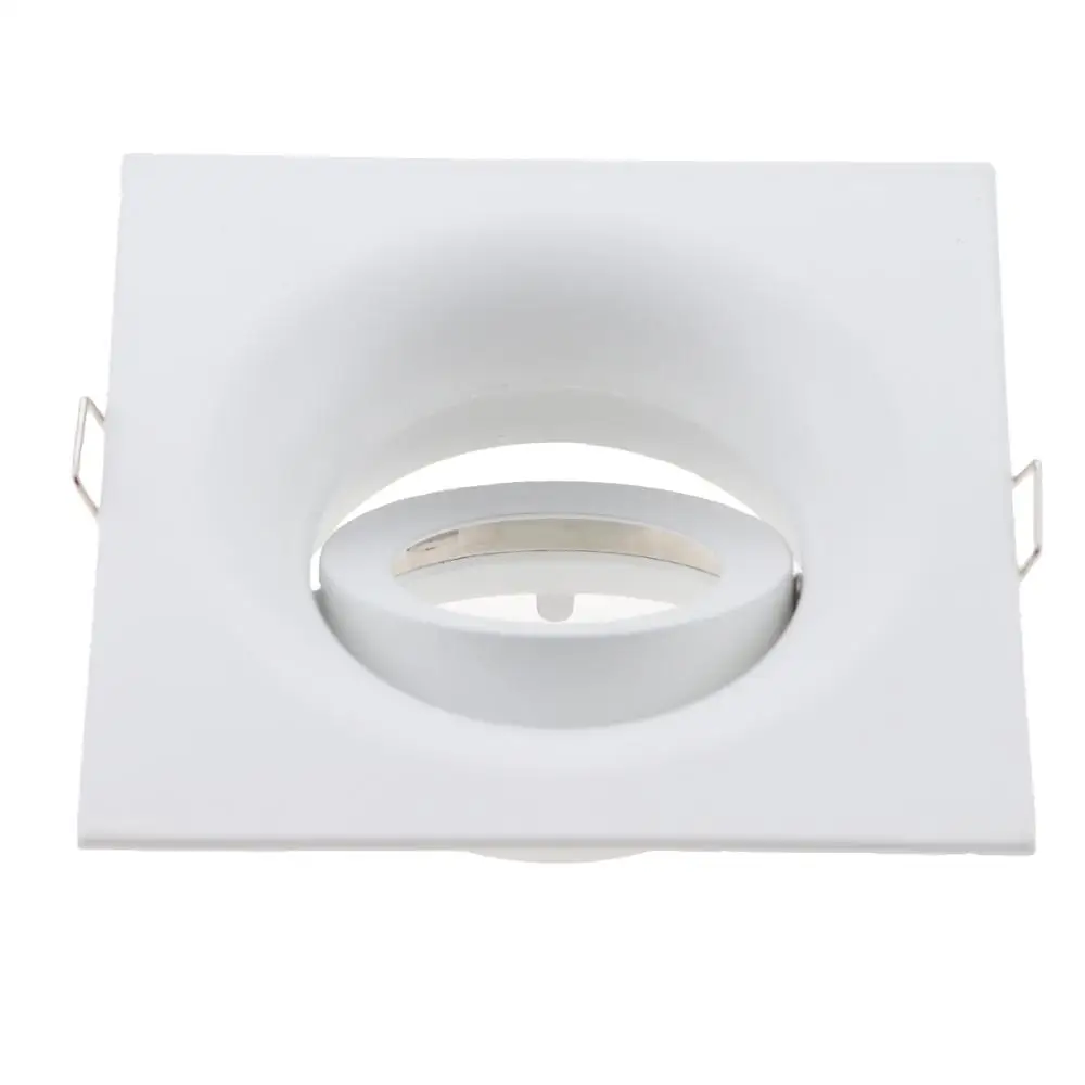 컷 아웃 90mm 블랙 화이트 조정 가능한 LED 스포트 라이트 프레임 홀더 GU10 MR16 개조 키트, 라운드 스퀘어 Led 다운 라이트 고정 장치 피팅