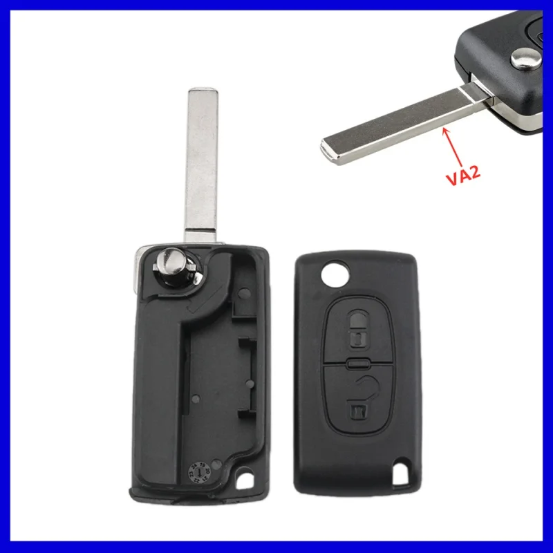 DUDELY 2 Buttons Folding Car Key for Peugeot 308 207 307 3008 5008 807 Expert Partner Citroen C3 Picasso C-Crosser C2 C3 C4 C8