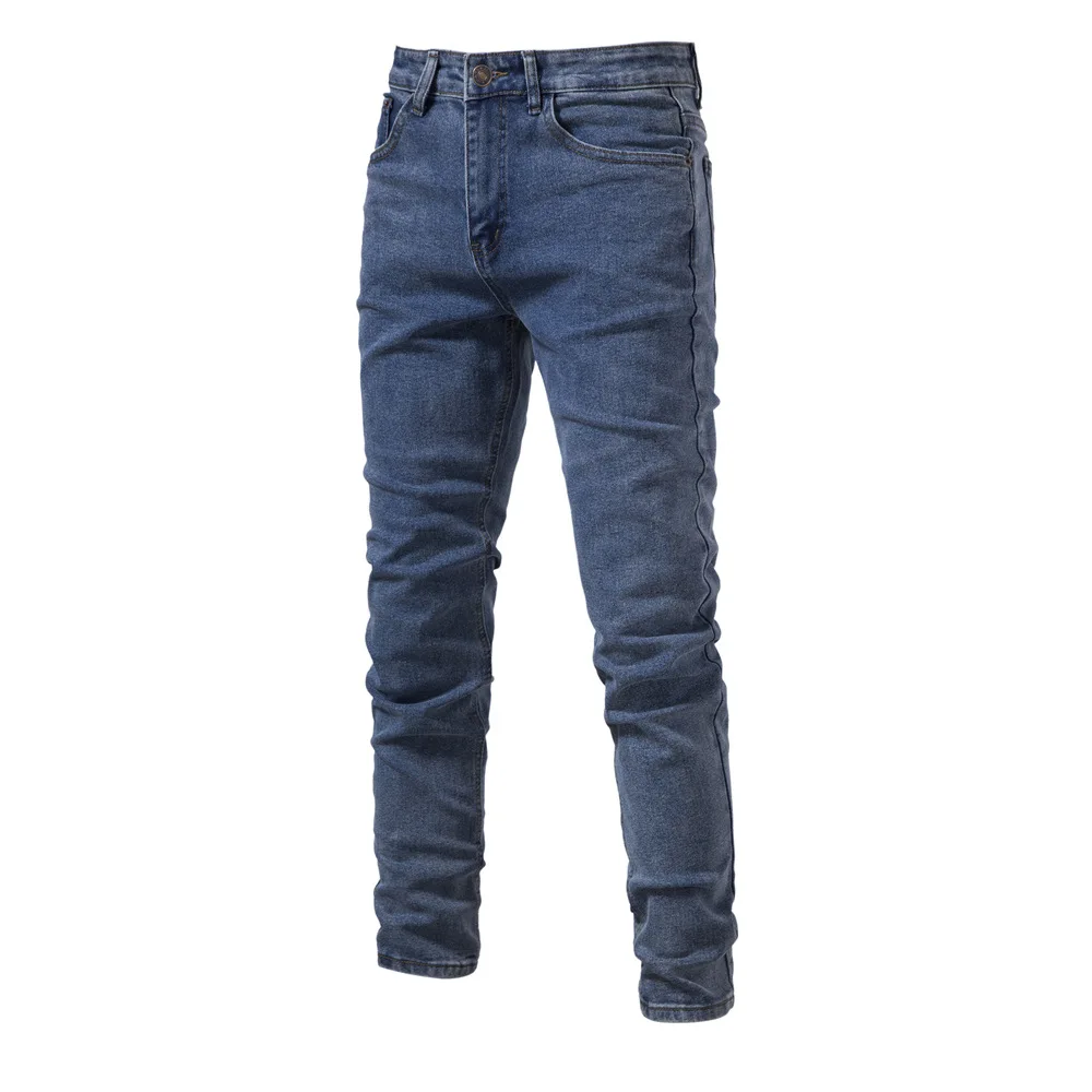 

New Autumn Denim Jeans Pants Men Slim Fit Straight Jeans for Men Quality Cotton Business Casual Wear Men Selasticity Denim Pants