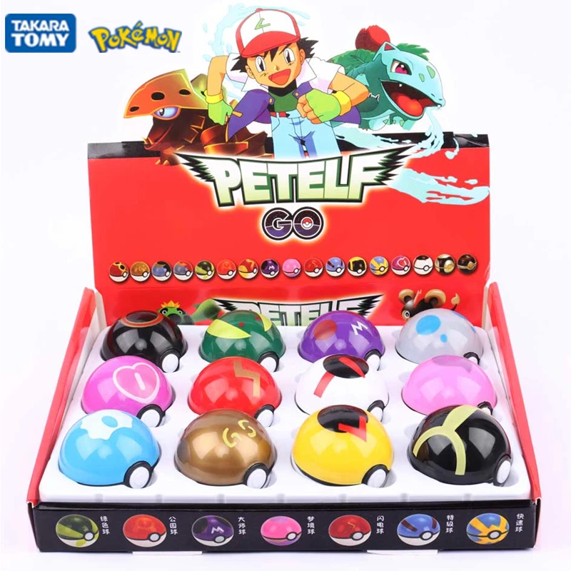 12 Stks/set Pokeball Model Anime Figuur Pokemon Pikachu Pocket Monster Huisdier Elf Poppen Kinderen Geschenken Bulk Kopen Kinderspeelgoed