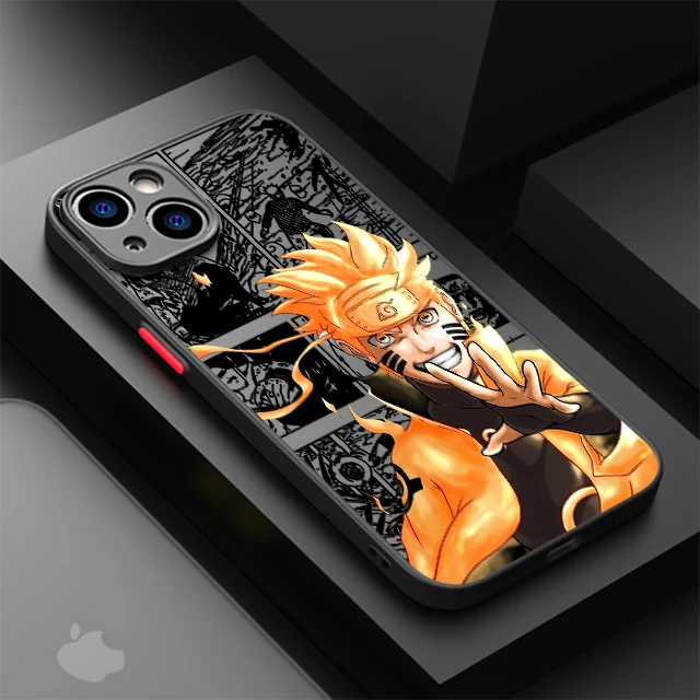 thumbnail image 1 of Ainime-Funda de Naruto Sasuke para iPhone, carcasa negra mate para iPhone 15, 11, 14, 13, 12 Pro, 7, XR, X, XS Max, 8 Plus, 6, 6S, SE, 2022, 15Pro, 1 of 5