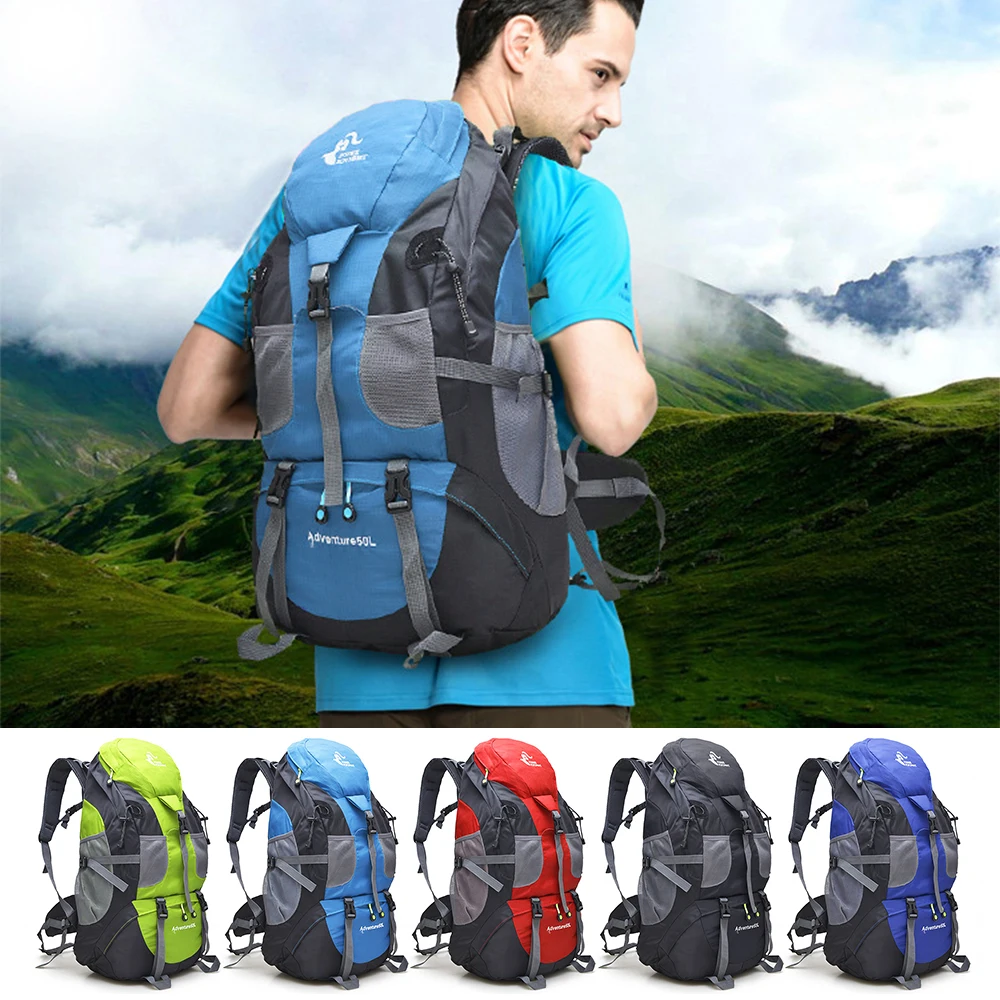 

50L Hiking Backpack Water-resistant Camping Backpack Bag Daypack for Outdoor Backpacking Traveling Trekking Climbing