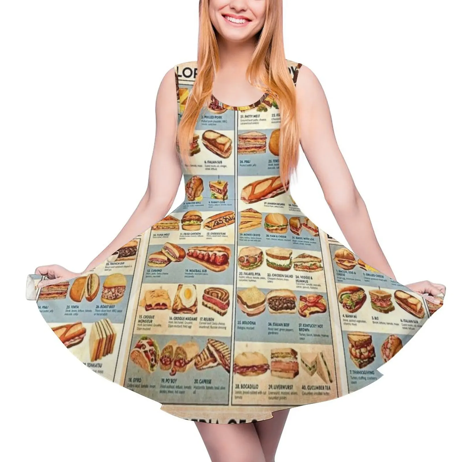 

All the Sandwiches! Round Neck Dress dresses for womens 2024 sensual sexy dress for women