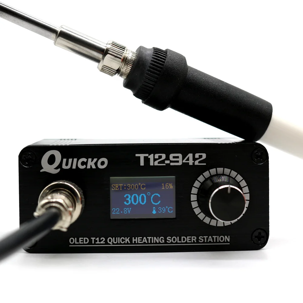 

Quicko T12-942 MINI OLED Digital soldering station T12-907 handle with T12-ILS JL02 BL BC1 KU iron tips without power supply