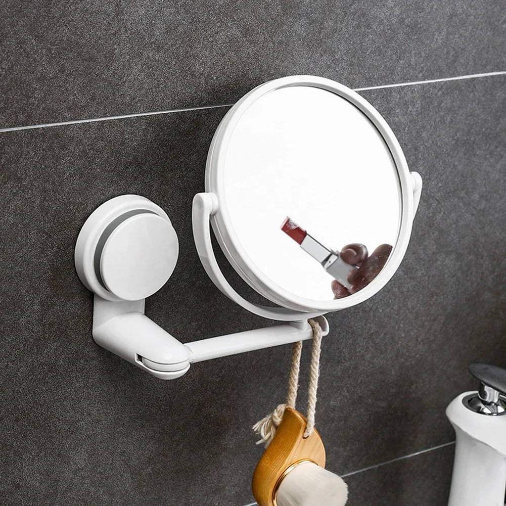 

Traceless Adhesive Suction Cup Plastic Wall Hang Round Folding Bath Accessories Vanity Mirror Bath Mirrors Shave Mirrors Makeup