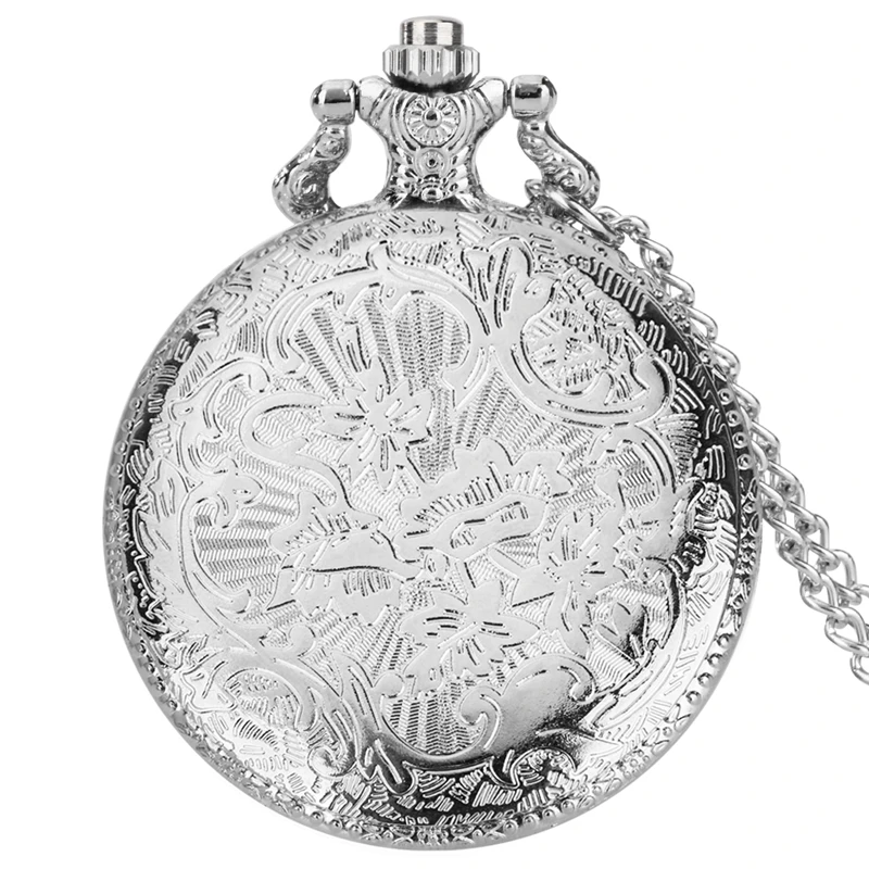 Silver Gold-Tone Fullmetal Alchemist Pocket Watch Pendant Necklace