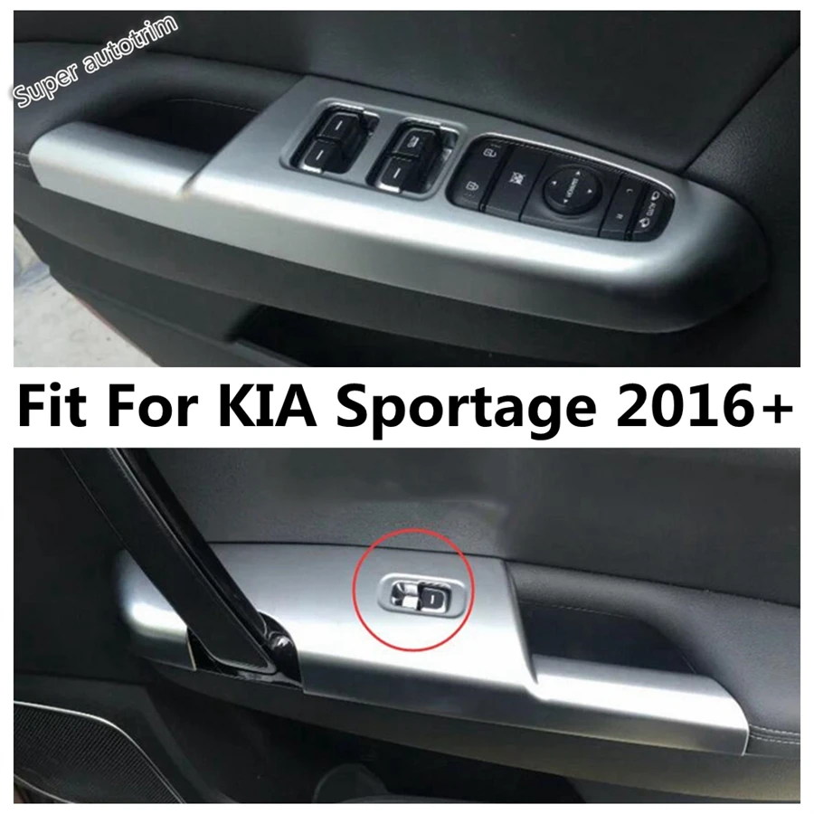 

Inner Door Armrest Window Glass Lift Button Panel Decoration Cover Trim For KIA Sportage 2016 - 2020 ABS Accessories Interior