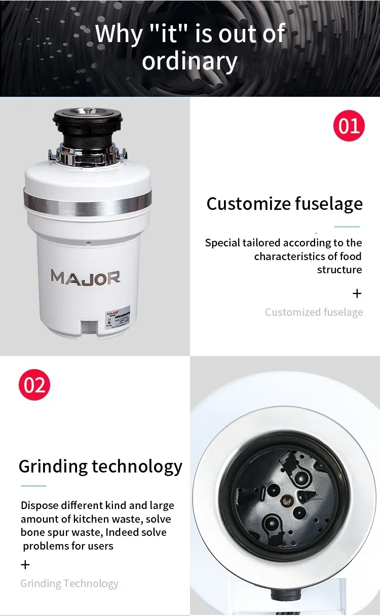 Sink Food Waste Disposer Food Garbage Processor For Kitchen And Hotel