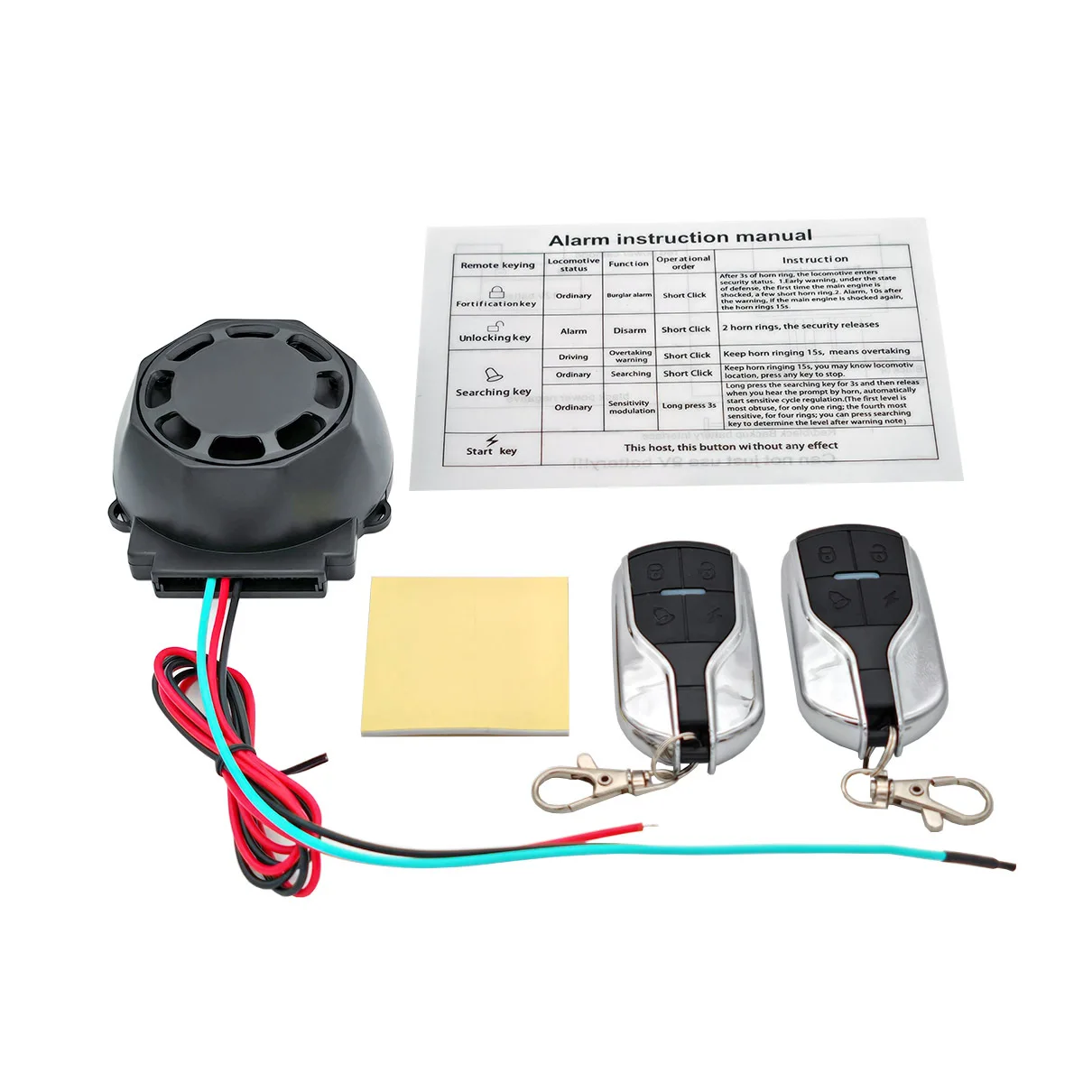 Motorcycle 12V Universal Vibration Burglar Alarm System Simple to Install Fixed Methods