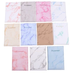 Marble Passport Cover PU Leather Travel Passport Holder Protector Case Organizer Ticket Document Business Credit ID Cards Wallet