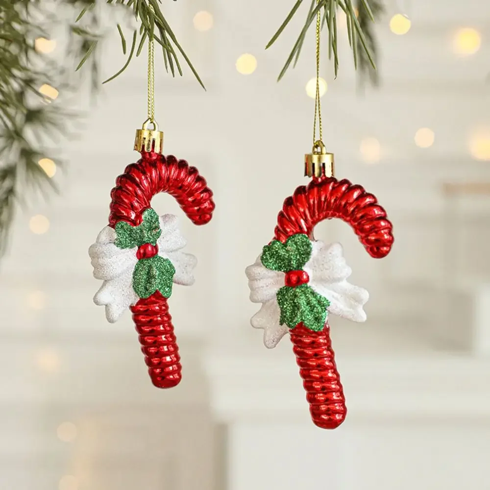Set of 2 Red & White Santa Claus Christmas Tree Ornaments - Festive Hanging Decorations