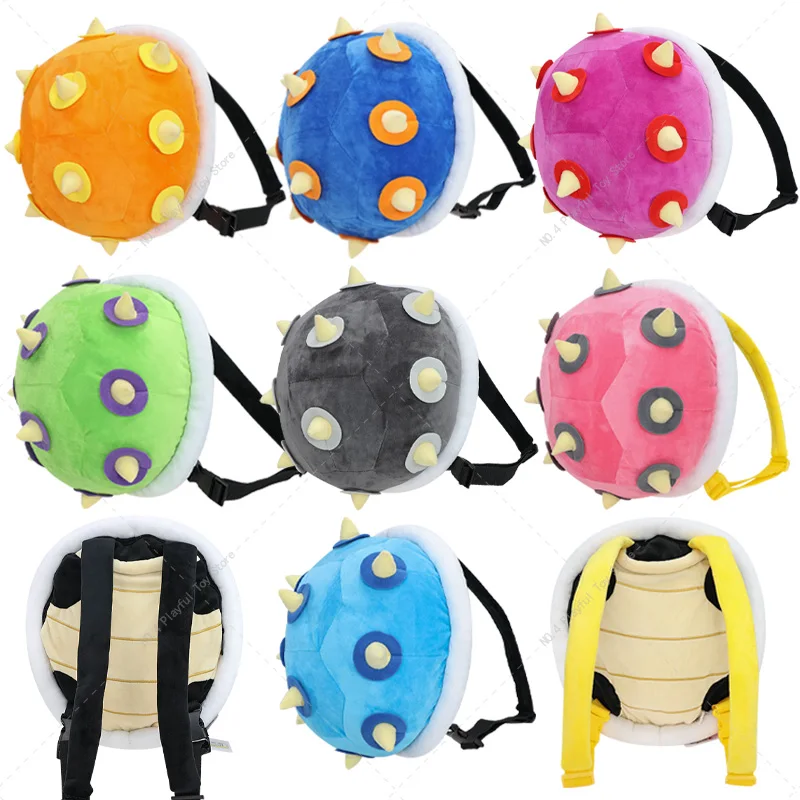 High Quality 7 Styles Cartoon Koopa Troopa Turtle Shell Schoolbag Ludwig Lemmy Larry Roy Iggy Wendy Morton Koopa Backpack Gift 22 styles mario bros plush toy bowser koopa jr ludwig roy morton wendy lemmy iggy larry king k rool anime stuffed plush toys