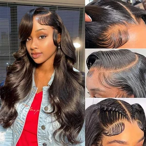 360 Full Lace Wig Human Hair Pre Plucked With Baby Hair Glueless Wig Body Wave 13x6 Lace Front Human Hair Wig Bleached Knots