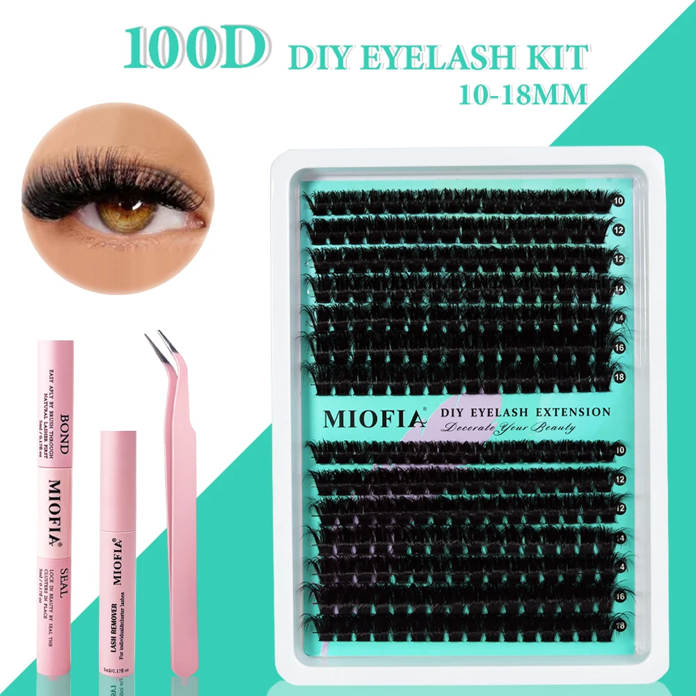 MIOFIA Wimpern-Cluster-Set, dicke Wimpern mit Wimpernkleber, Versiegelung und Entferner, 3D-Faux-Mink-Wimpern, DIY-Wimpernverlängerungsset – Detail 11