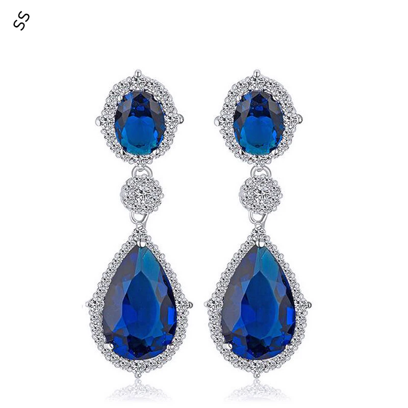 

Lady Evening Dresses Accessories High-end Jewelry Earring Fashion Korean Exquisite Zircon Gemstone Ornaments for Garment Matched
