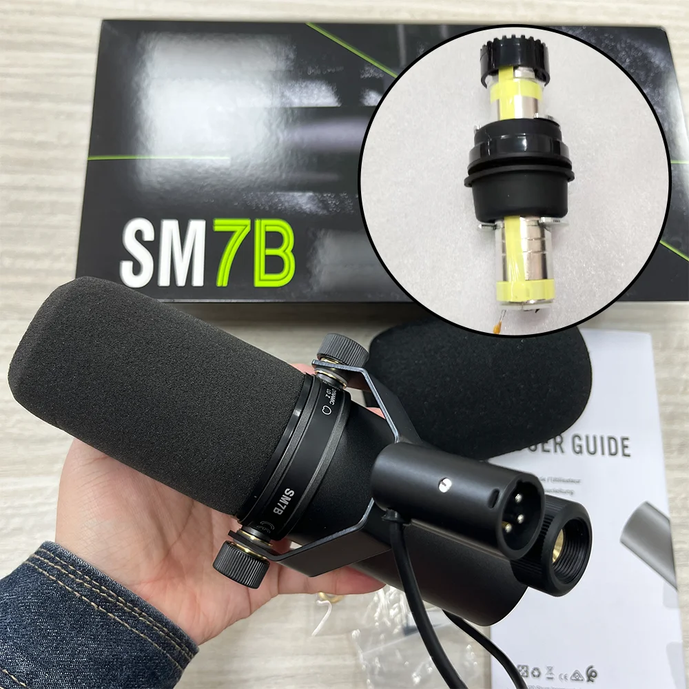 SM7B 마이크 블랙 메탈 마이크 7b Sm7b 다이나믹 마이크 팟캐스트 스튜디..
