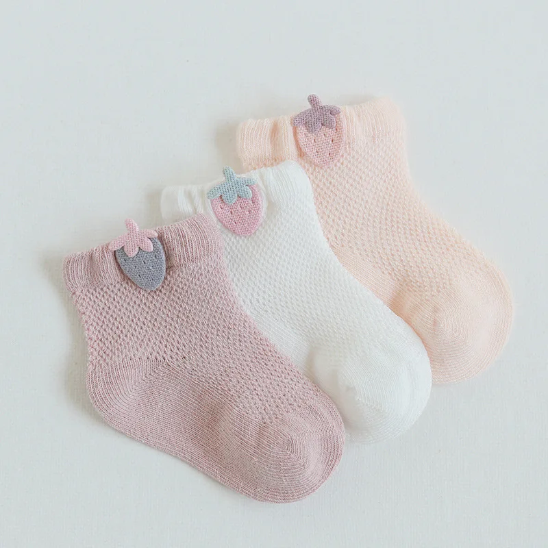 malha bonito meias de algodão recém-nascidos meninas