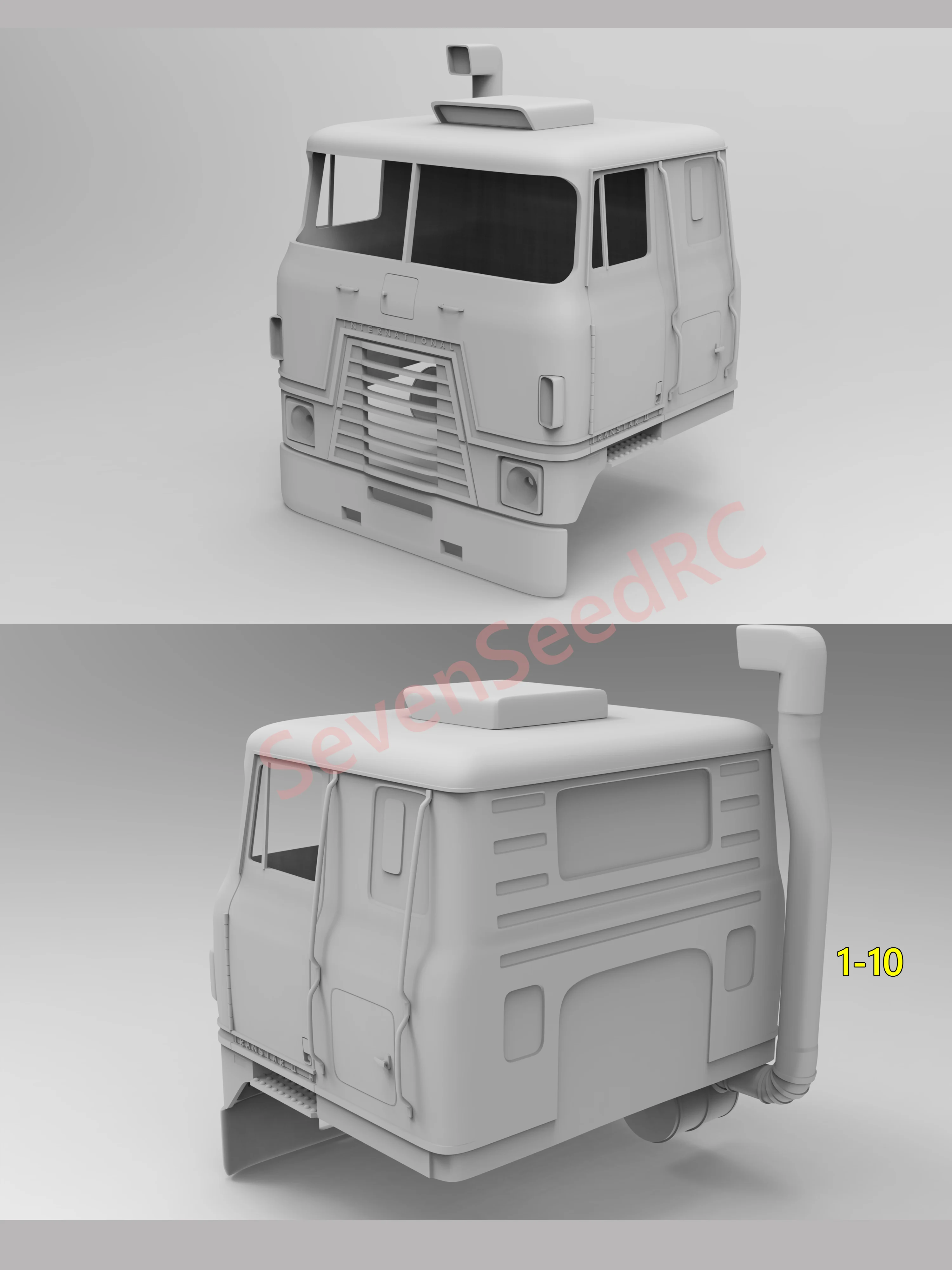 3d Print Truck Cab Kit International Transtar 1/14 For Fmx Static Dot Model JDM Tamiya Lesu Lxy Scaleclub 5