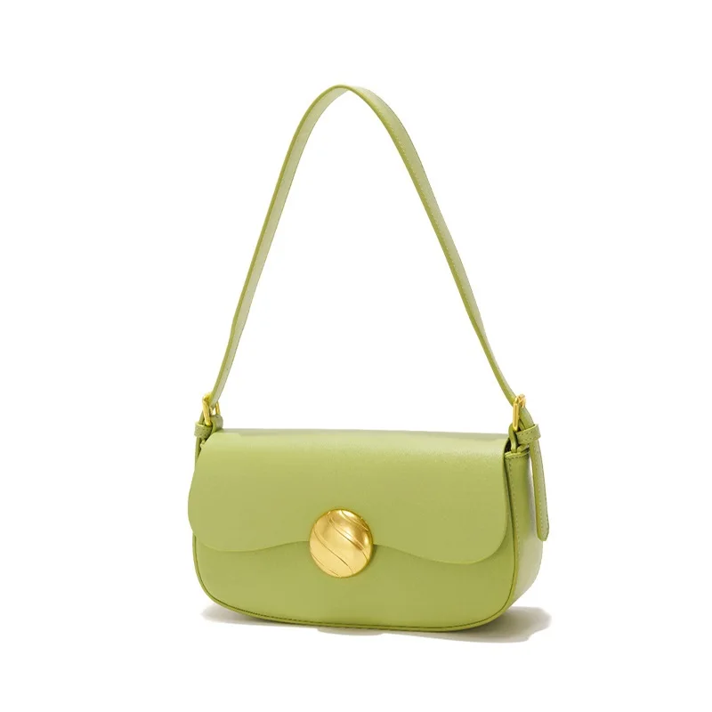 

French new niche design single shoulder bag women high sense ancient avocado color handbag Gigi p bag