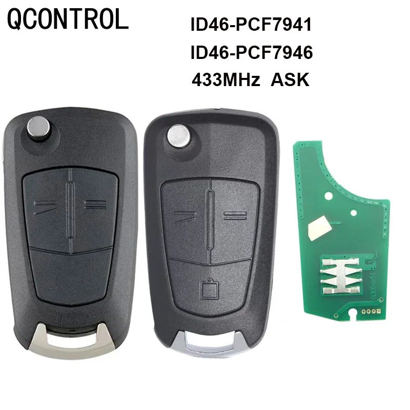 QCONTROL Remote Car Key 433MHz fit For Opel/Vauxhall Astra H 2004-2009 ...