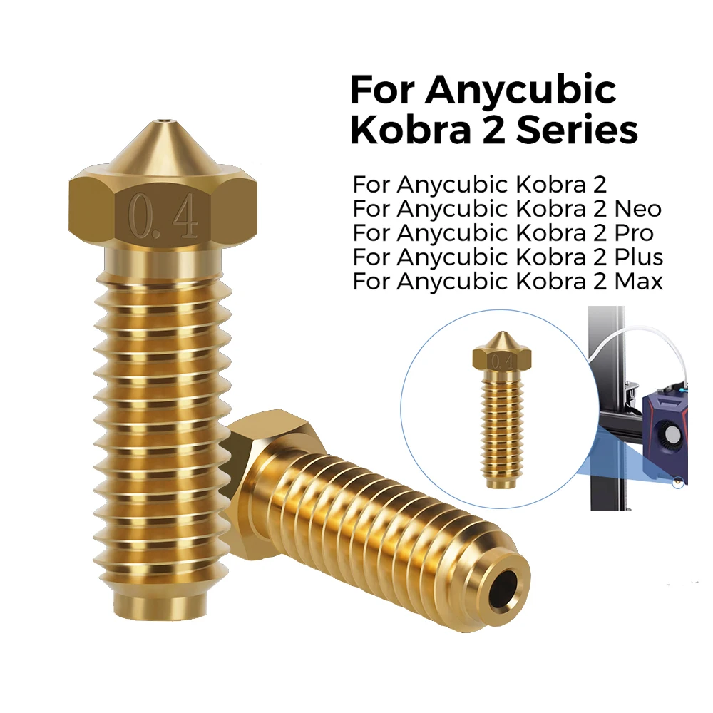 

1/3/5PCS Volcano Nozzle Brass Nozzle 0.2/0.4/0.6/0.8mm For Anycubic Kobra Pro Series 3D Printer Parts Hotend Extrusion Part
