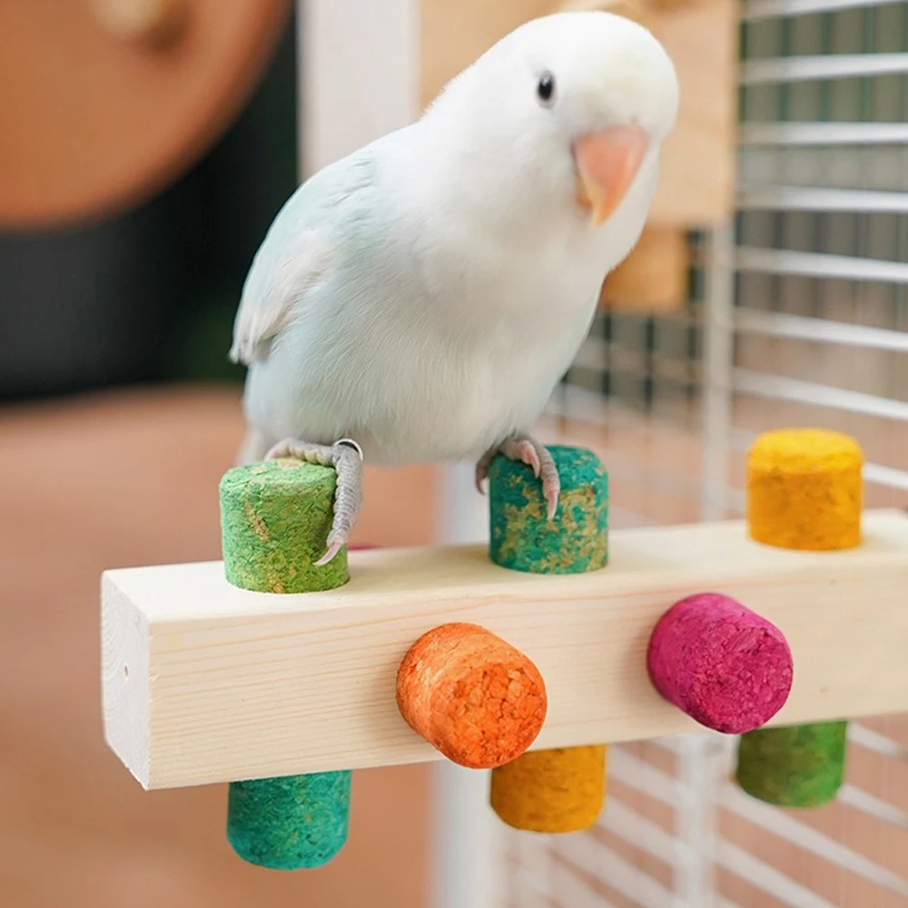 Parrot Chewing Bird Toy Play Stand Intelligence Emotions Toy Cork Treasure Game Puzzle Training Toys for Birds Lovebirds 1pc