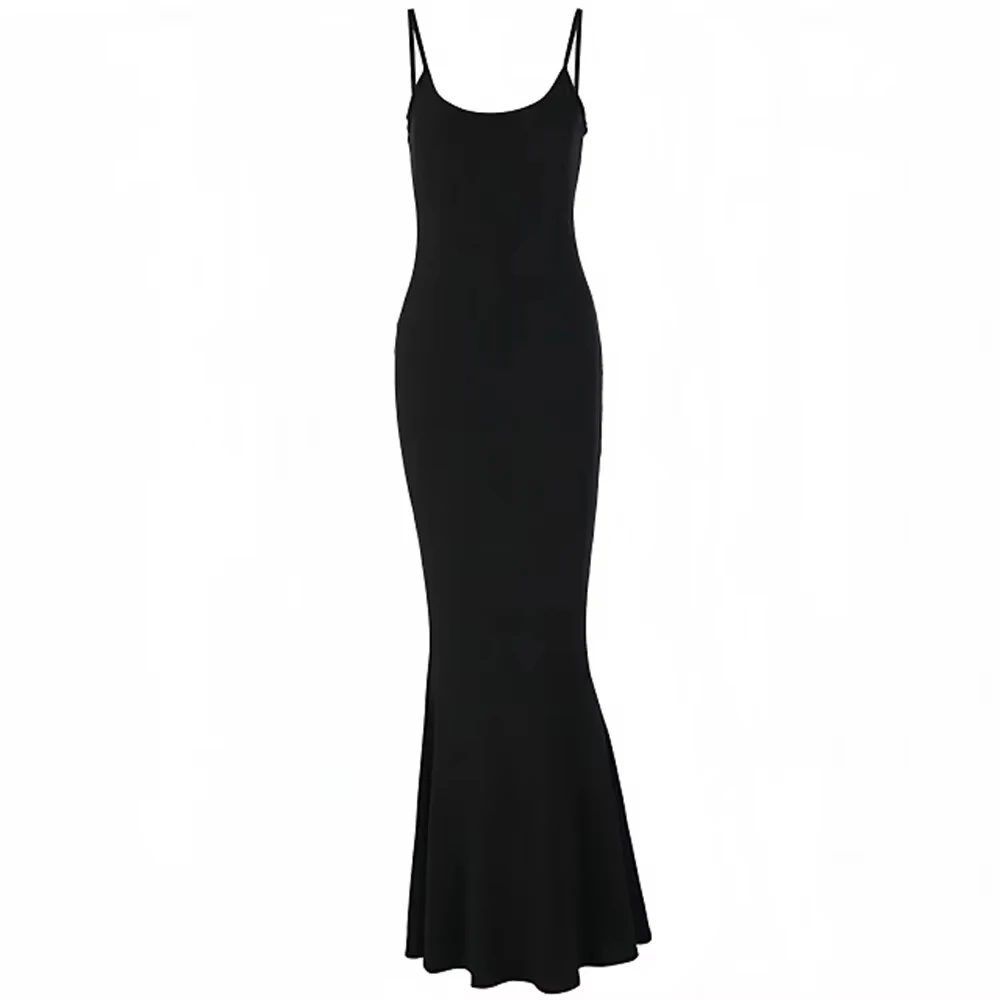 Sexy Slim Backless Dress Summer Camisole Gown Lace-up Long Dress