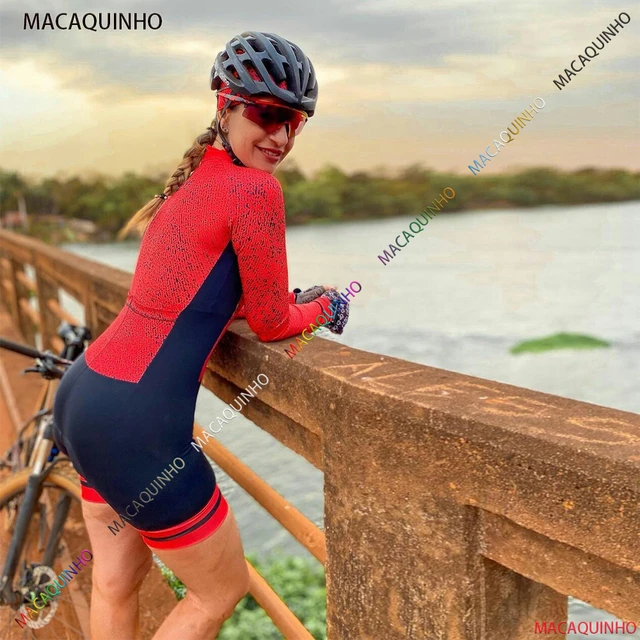 Conjunto De ropa De Ciclismo para mujer, mono largo, chándal morado De  Brasil, Macaquinho