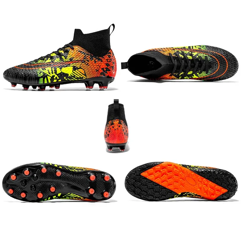 Quality Futsal Non-slip  Soccer Shoes Wholesale Messi Football Boots Sociaty Chuteira Campo Cleats Training Sneakers Women  TFAG