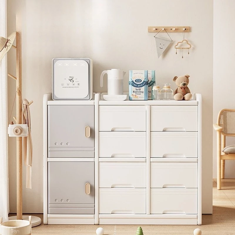 Kids Toy Storage Rack Floor Standing Home Baby Supplies Organizer Feeding Station Storage Cabinet Baby Storage Box Organizer