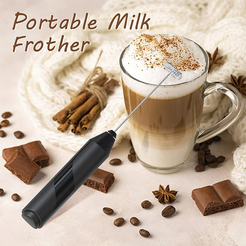 Electric Milk Frother Egg Whisk Beater Battery Powered Handheld Foam Maker  with Stand for Kitchen Milk Coffee Egg Stirring Tools