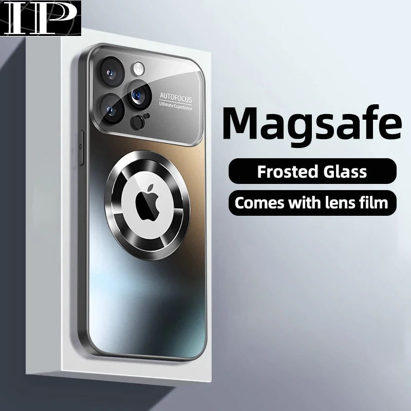 

Матовый Стеклянный чехол для iPhone 12 13 14 15 Pro Max