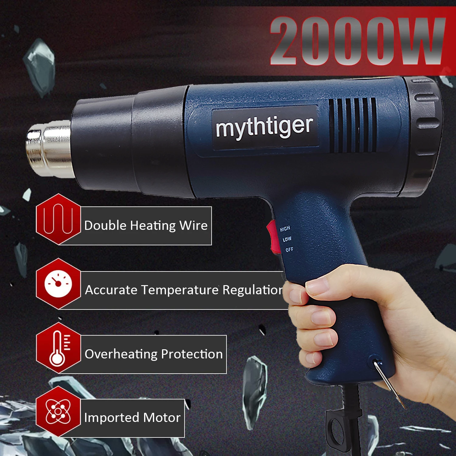 Фен Строительный | Тепловая Пушка | Heat Gun Air Blower Solder - 220v ...