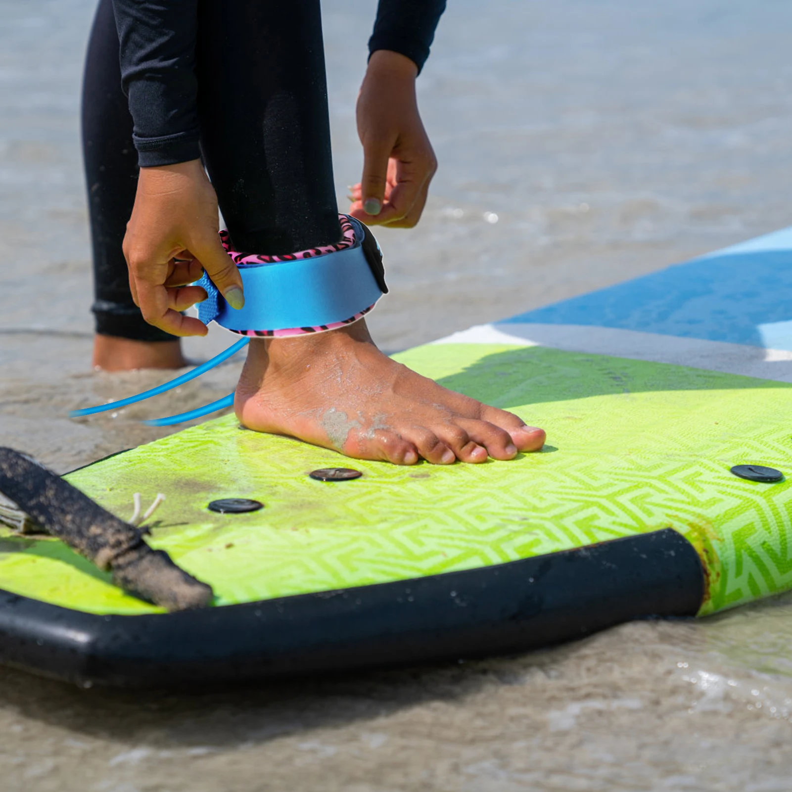 Surfboard Foot Leash TPU Stainless Swivels 7mm Thick 6ft/8ft Longboard Foot Rope Surf Leg Rope surfboard strap surfboard leash