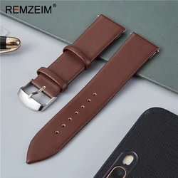Luxurious Soft Ultra - thin Leather Watch Strap - White, Brown, and Black - 22mm (Dark Brown)