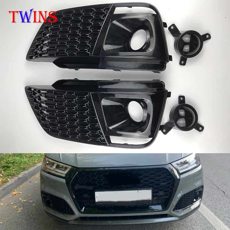 

Fog Lamp Grills Fit For Audi RSQ5 RS Q5 2018 2019 Replacement Car Front Bumper Fog Light Grills in Racing Grills ABS