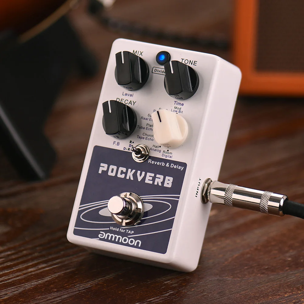 POCKVERB Reverb Delay Guitar Effect Pedal 7 Reverb Effects 7 Delay ...