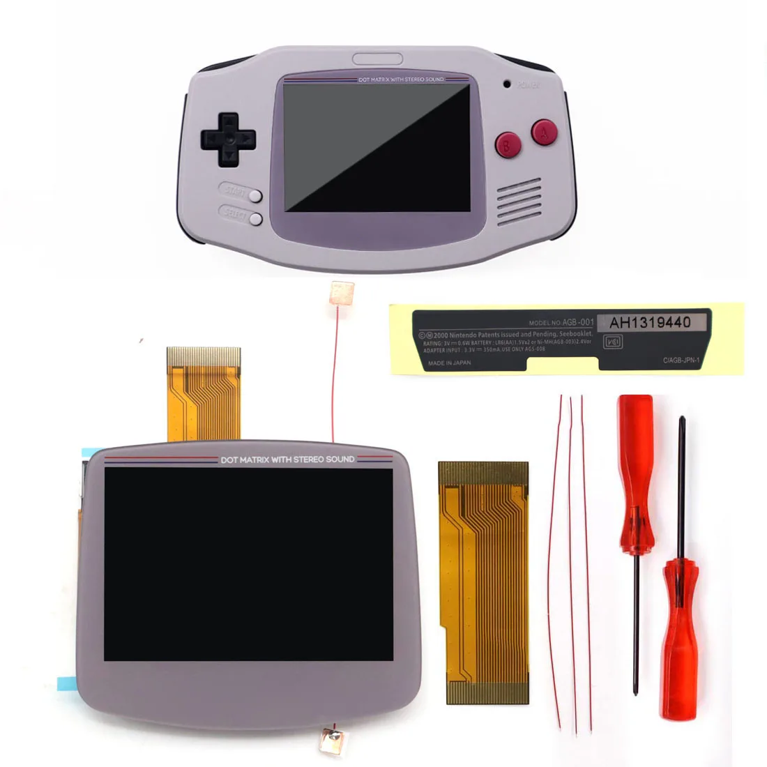 Tela de Brilho Alto para Gameboy Advance Housing Shell Lcd Gba Ips Pré-laminado Drop-in v5 Novo 2023 - Image 6
