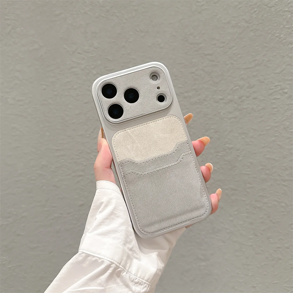 Elegant TPU Leather Card Holder Phone Case with Shockproof Back Cover and Lens Protection