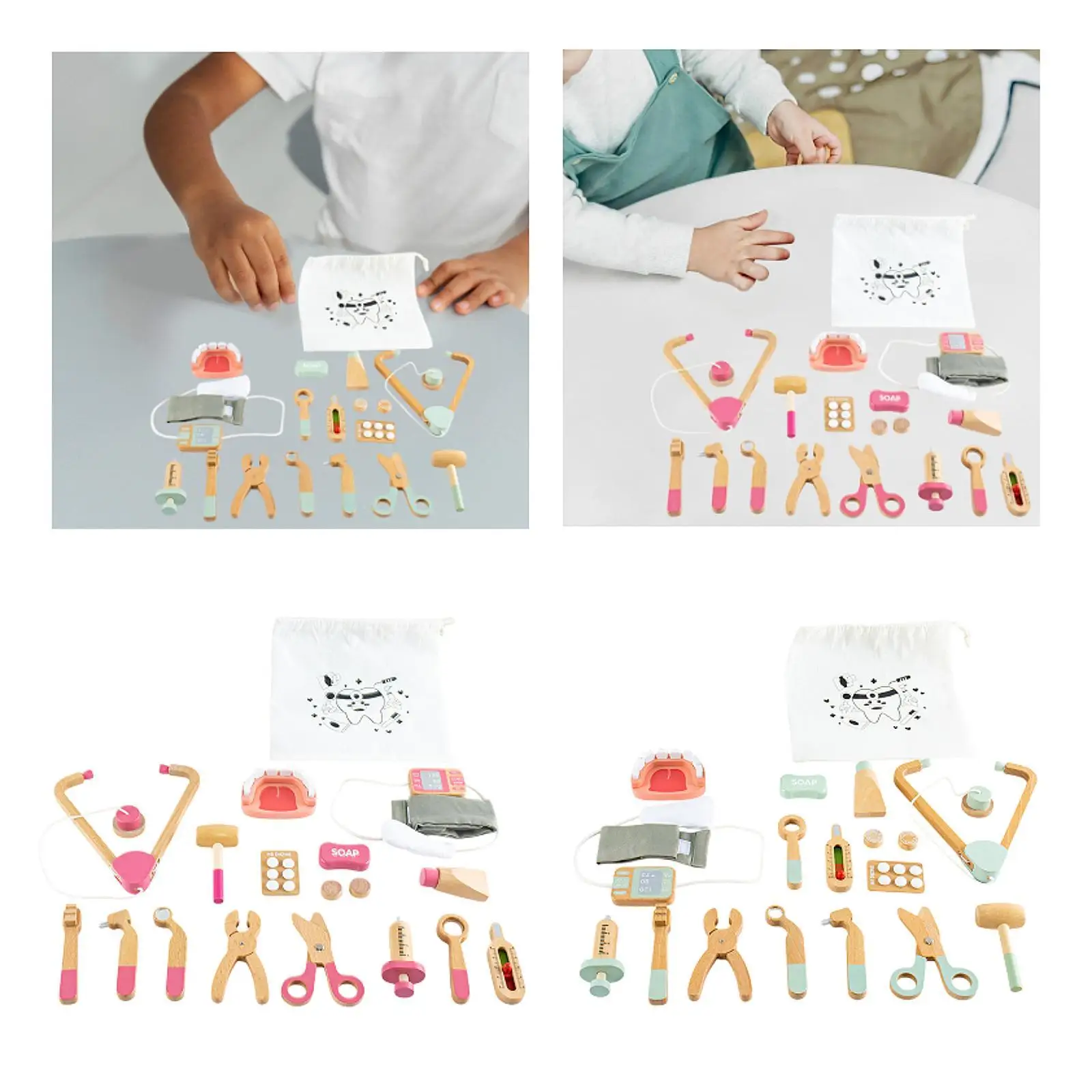 17x Children Doctor Toy Set Learning Toy Simulation Developmental Pretend Play Toys for Boys Girls Kids Aged 3 4 5 Birhtday Gift
