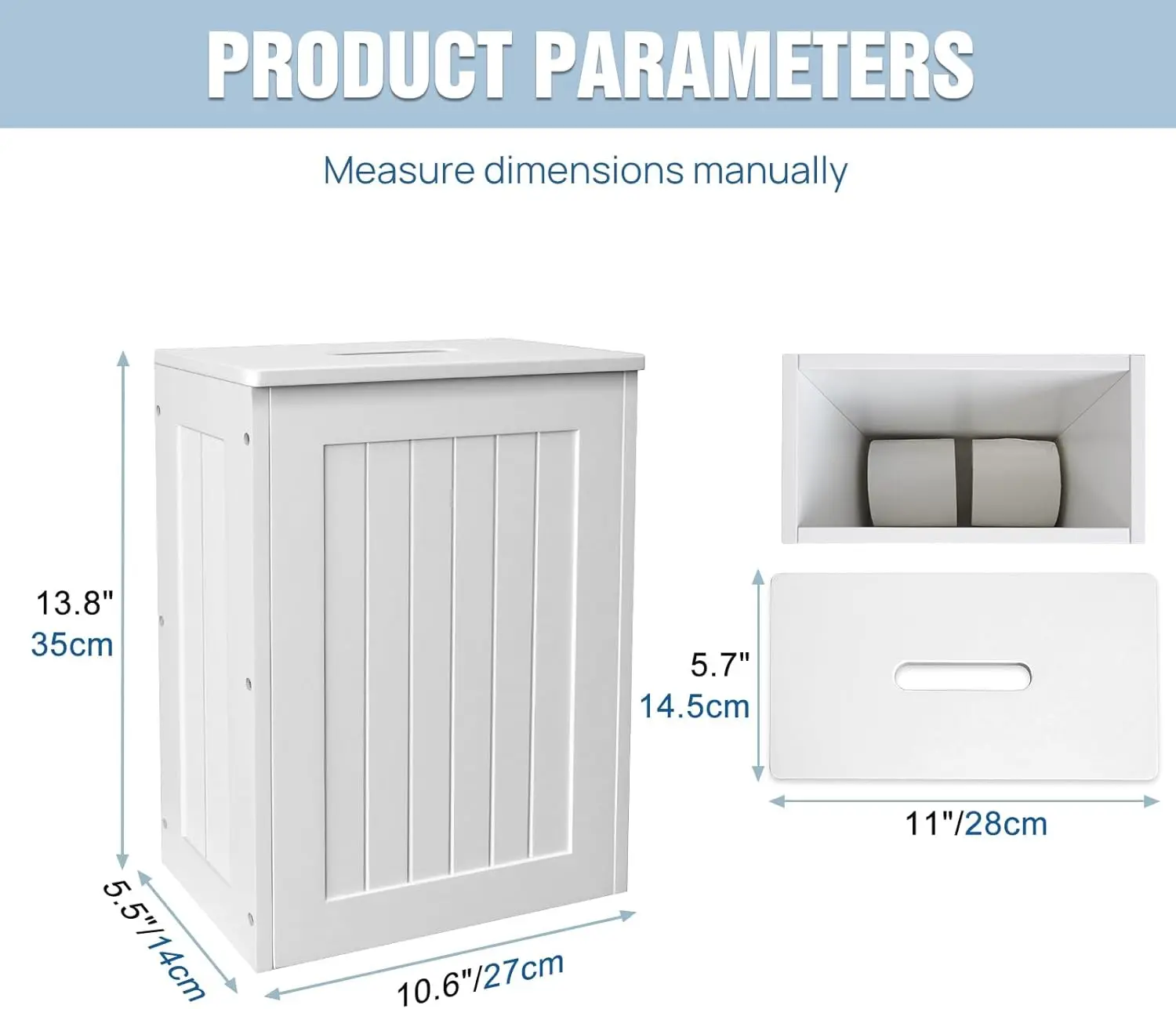 Bathroom Storage Cabinet, White Toilet Roll Paper Cabinet, Bathroom Floor Cabinets, Practical Storage Solution