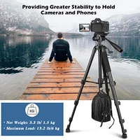 79” Camera Tripod, Tripod for Camera and Phone, Aluminum Professional Tripod Stand with Carry Bag and Phone Holder - Image 4