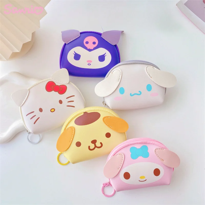 Kawaii Sanrio Hello Kitty Cinnamoroll Kuromi Coin Purse Cute Cartoon Coin  Purse Students Portable ID Organizer Birthday Gift