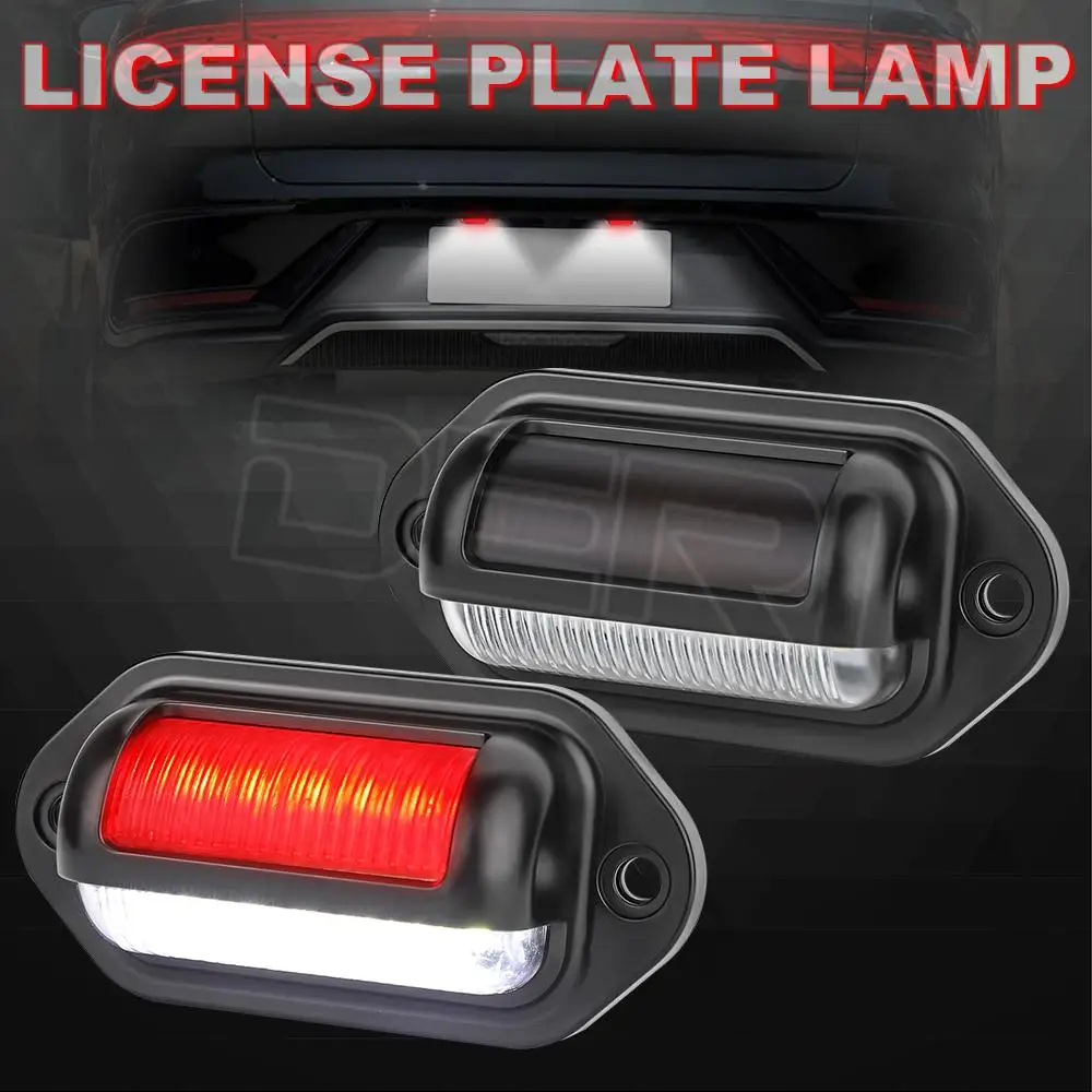 Car License Number Plate Light LED side marker light For SUV Truck Trailer  Van Tag Step Lamp White Red Bulbs Car Product 12V 24V