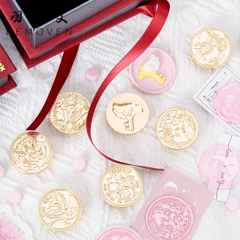 

Student Small Fresh DIY Hand Account Fire Paint Seal Embossed Copper Stamp Personality Seal Wax Seal Gift Cartoon Wax Stamp